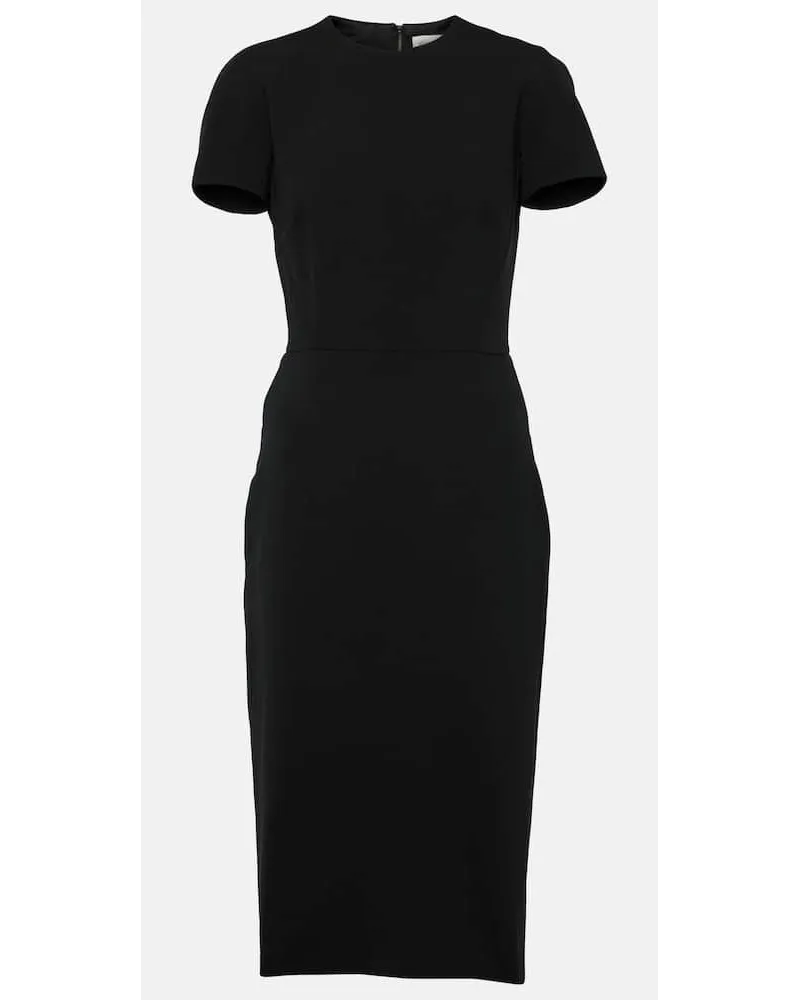 Victoria Beckham Abito midi Fitted T-Shirt in crÃªpe Nero
