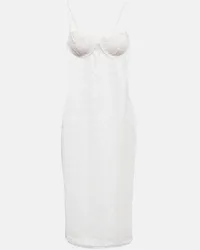 Oséree Oséree Abito sottoveste midi O-Lover in pizzo Bianco