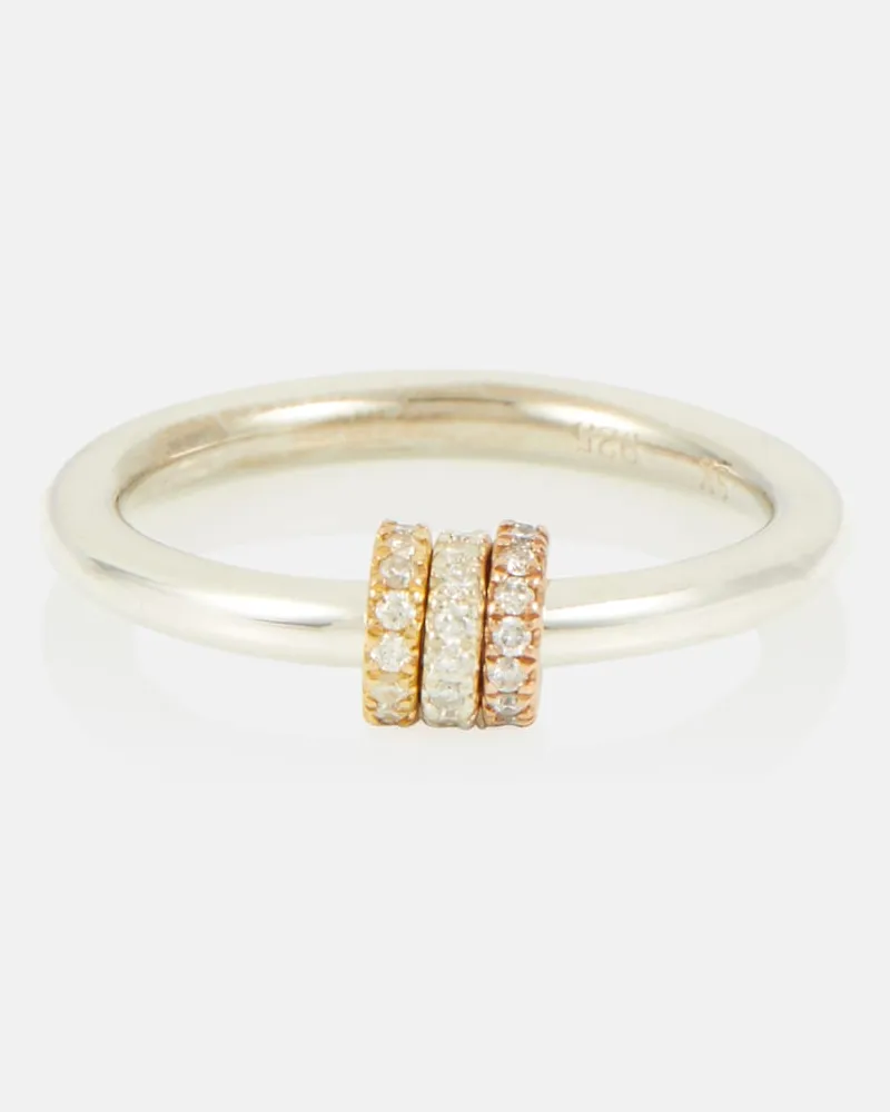 Spinelli Kilcollin Anello Sirius in oro 18kt e argento sterling con diamanti Multicolore