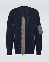 Sacai Cardigan in misto cotone con twill Multicolore