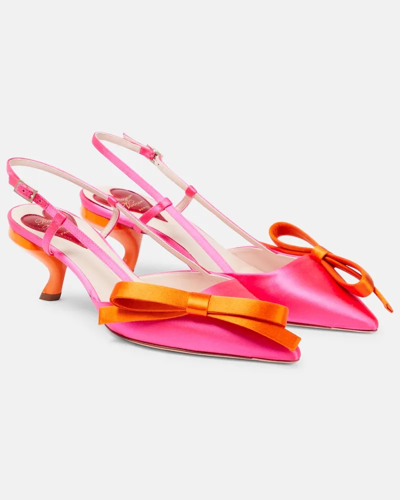 Roger Vivier Pumps slingback Virgule in raso Arancione