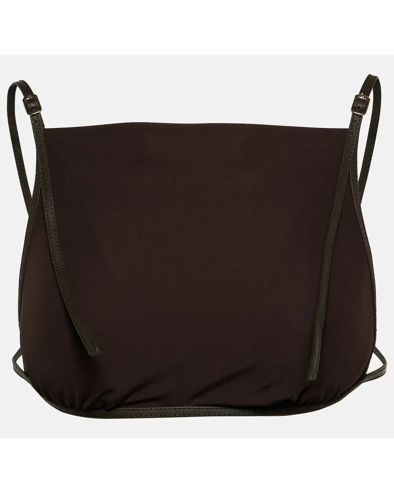 Christopher Esber Top cropped Framed con pelle Marrone