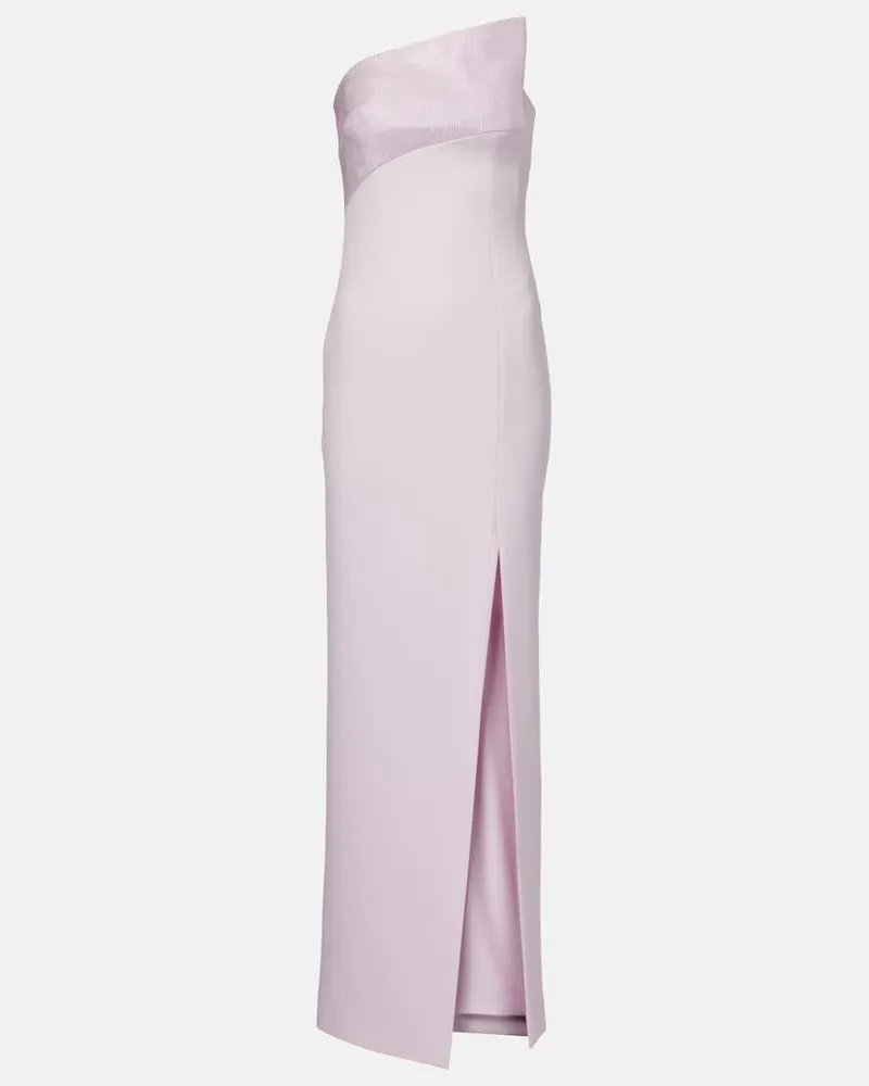 Roland Mouret Abito lungo asimmetrico con cristalli Rosa