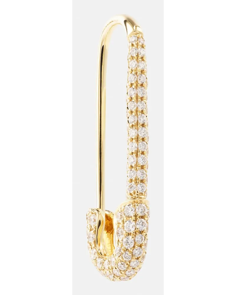ANITA KO Orecchino singolo Safety Pin in oro 18kt con diamanti Oro
