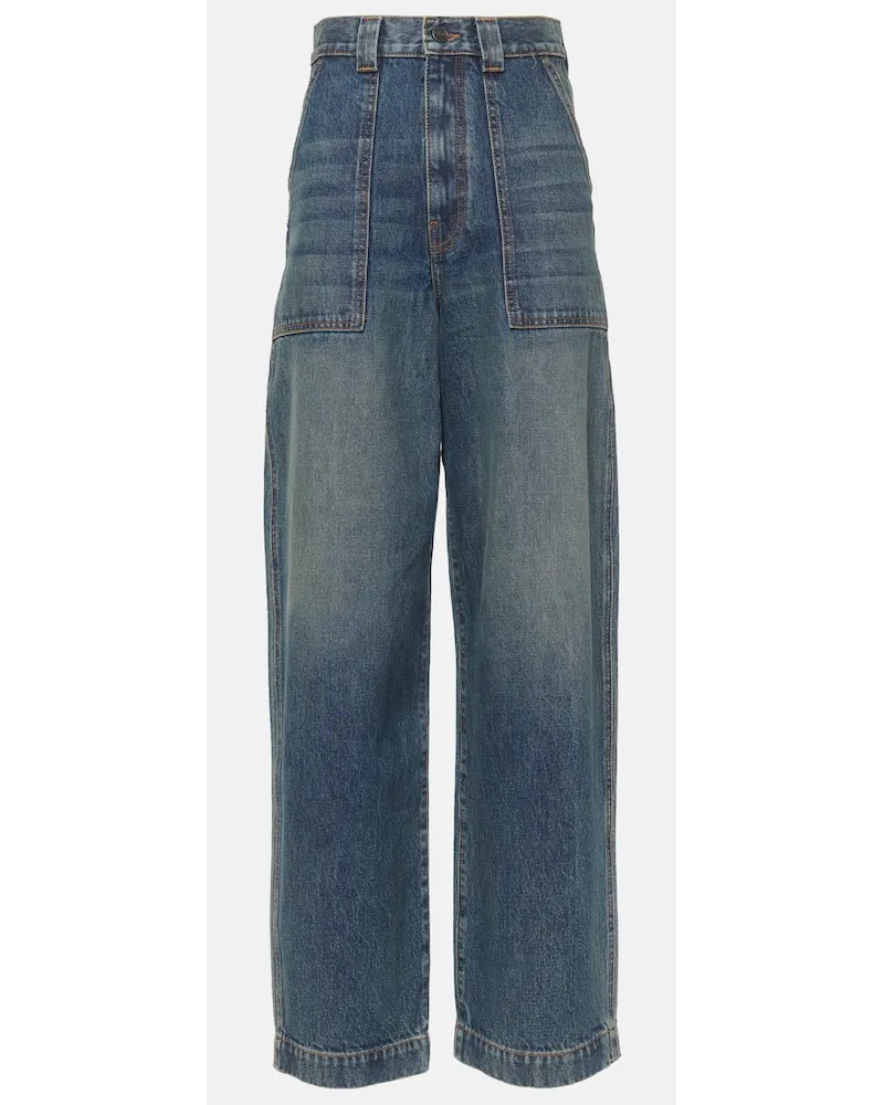 KHAITE Jeans regular Hewitt a vita alta Blu