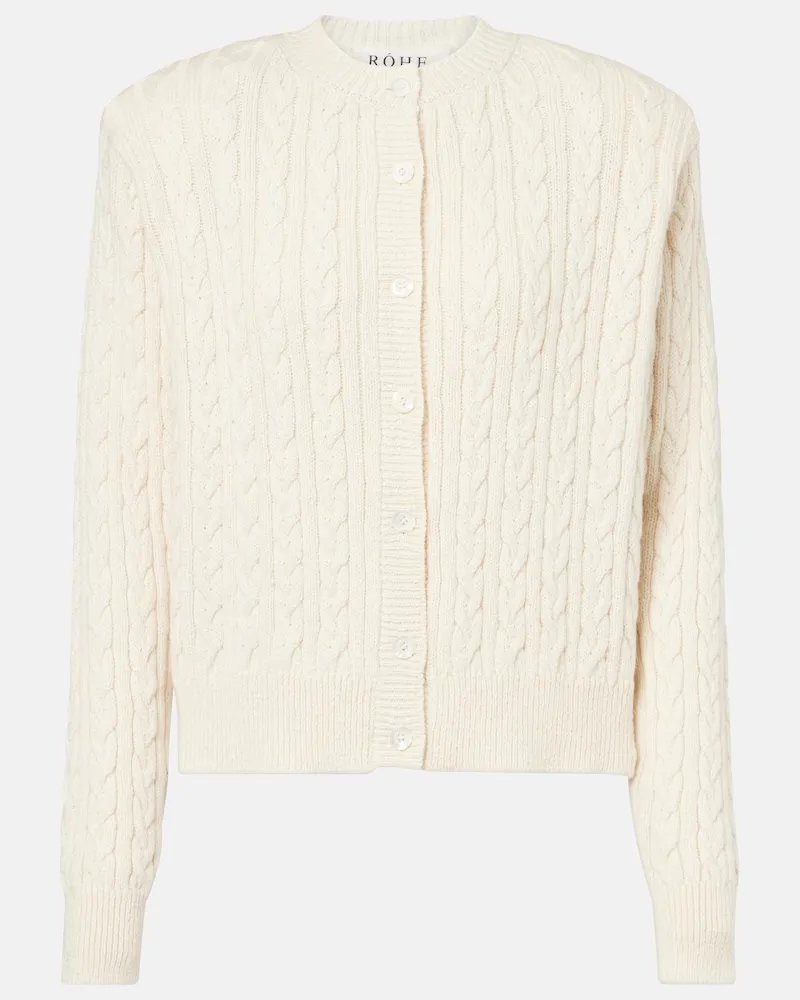 Róhe Róhe Cardigan in cotone e lana a trecce Bianco