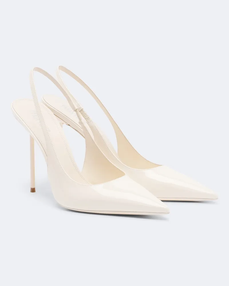 Paris Texas Pumps slingback Lidia in vernice Bianco