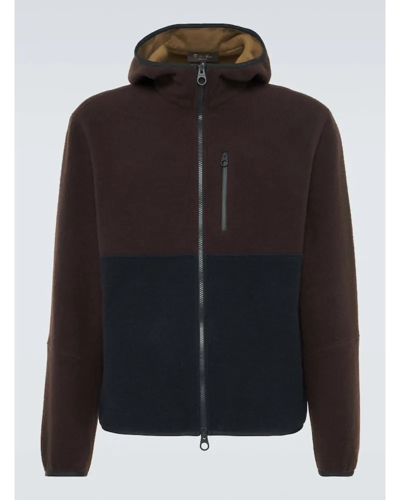 Loro Piana Felpa in cashmere con cappuccio Marrone