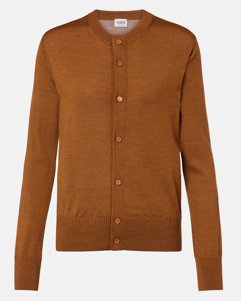 TOD'S Cardigan in misto lana e seta Marrone