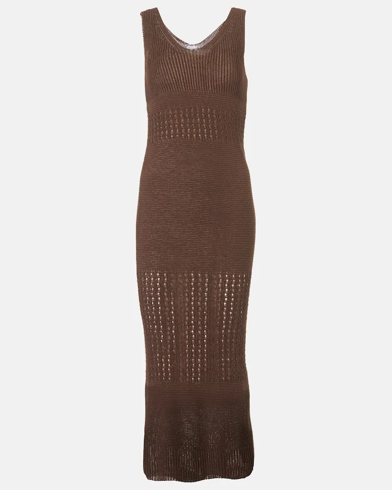 Max Mara Abito lungo Valois in maglia di misto cotone Marrone