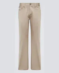 AMI Paris Pantaloni regular in raso di cotone Beige