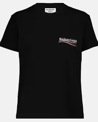 Balenciaga T-shirt in cotone con logo Nero