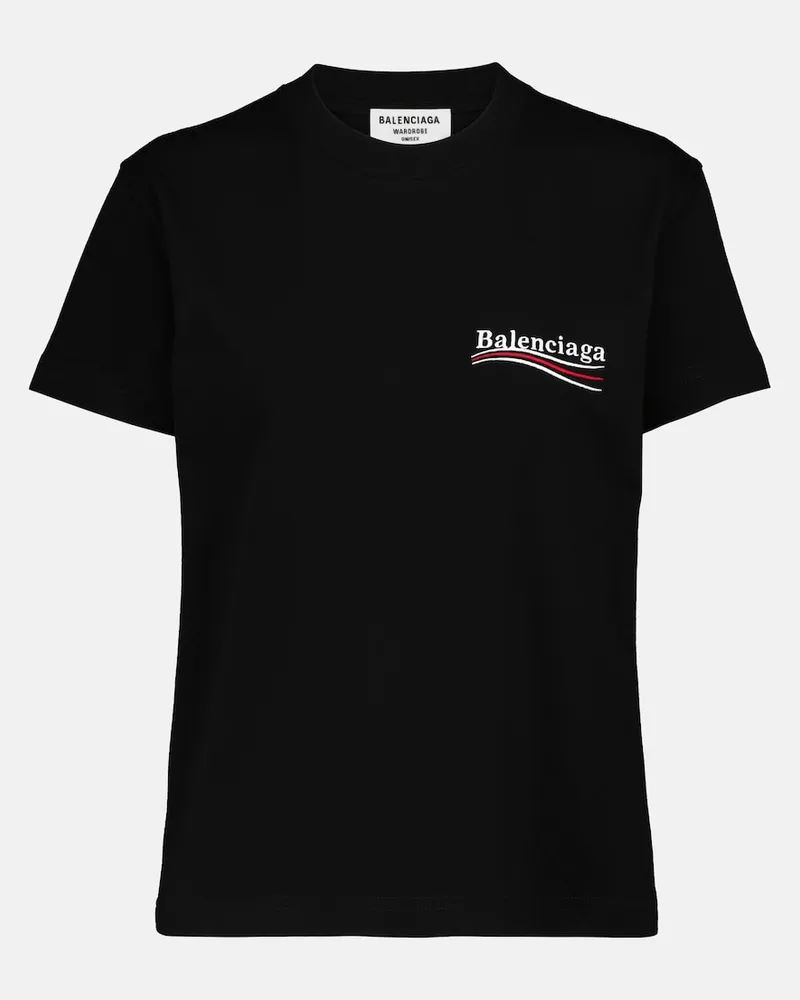 Balenciaga T-shirt in cotone con logo Nero