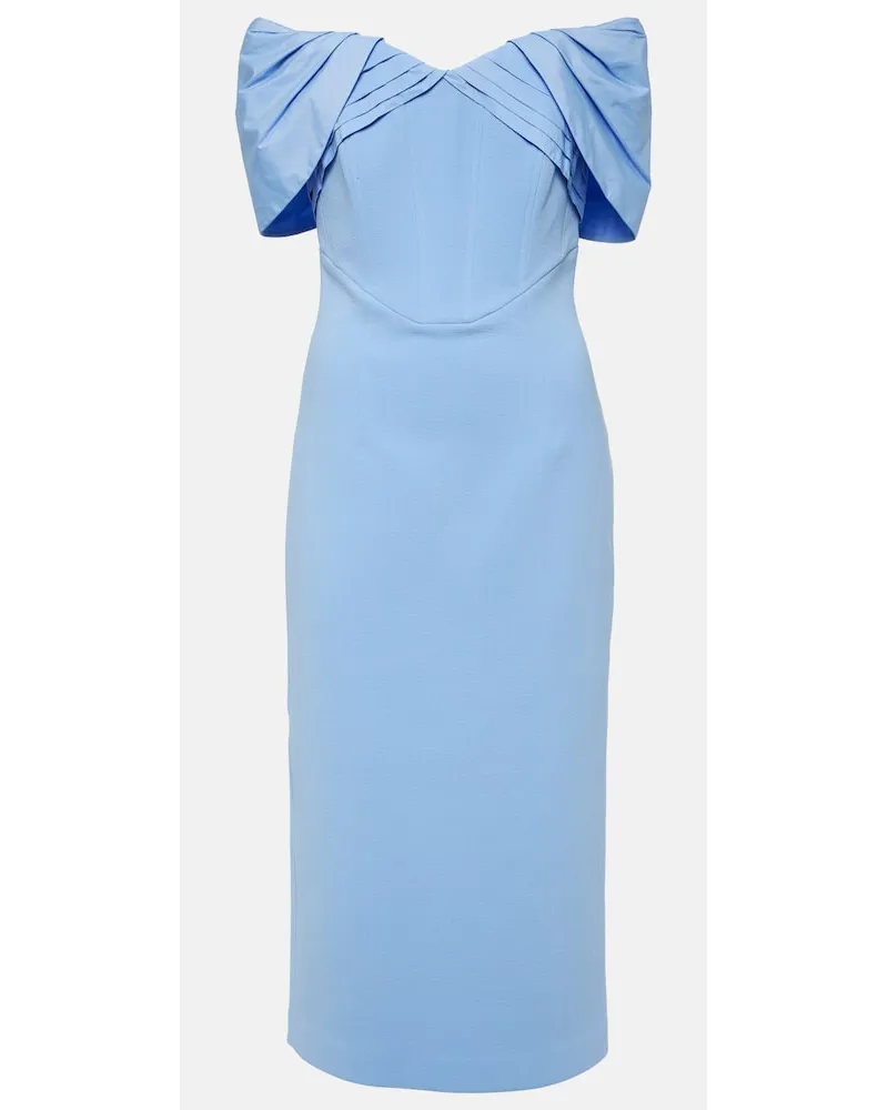 Rebecca Vallance Abito midi Juliana in crÃªpe e taffetÃ Blu