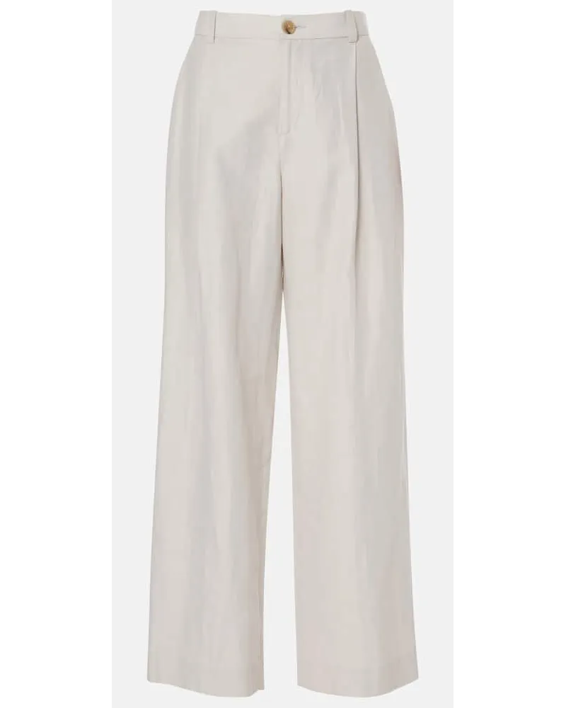 Vince Pantaloni a gamba larga in misto cotone Bianco