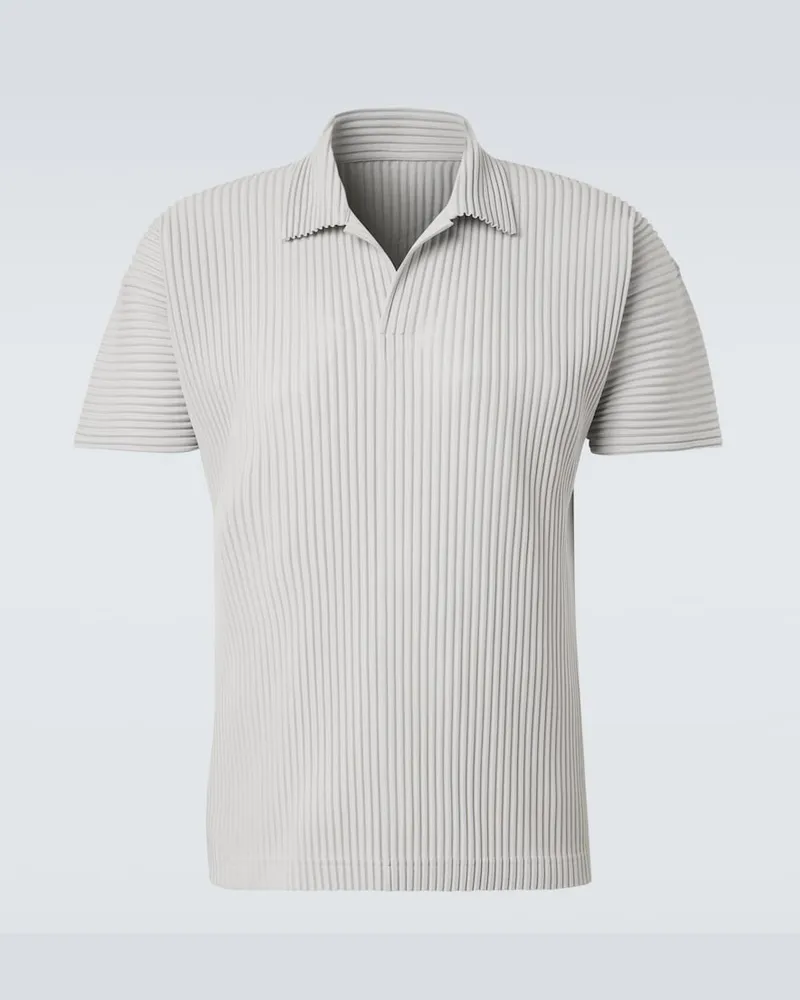 Issey Miyake Homme PlissÃ© Issey Miyake Polo Basics plissÃ Grigio