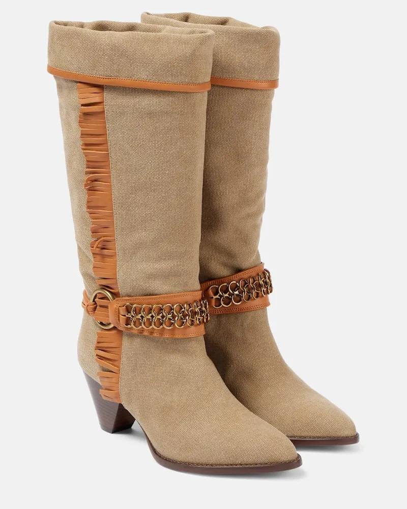 Isabel Marant Stivali texani Levon in canvas Verde