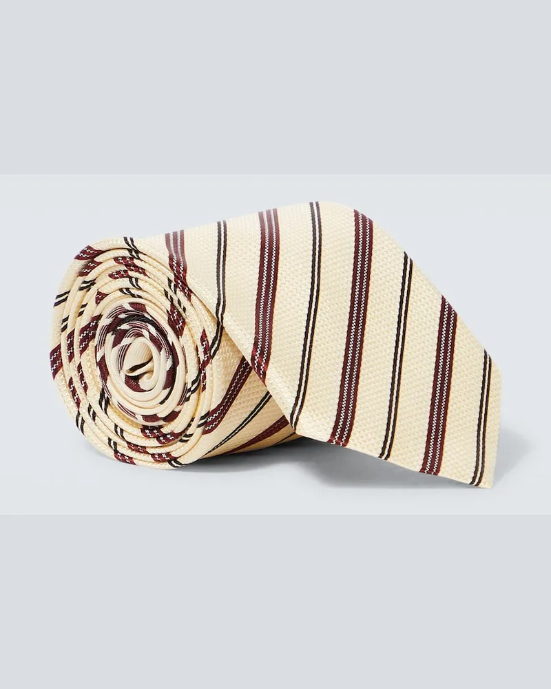 Dries van Noten Cravatta in seta stampata Multicolore