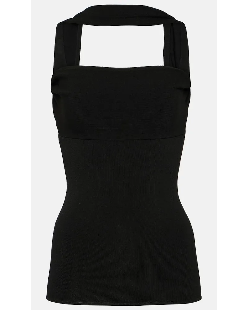 Totême Top in maglia a coste con cut-out Nero