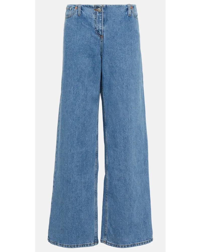 Magda Butrym Jeans a vita bassa e gamba larga Blu