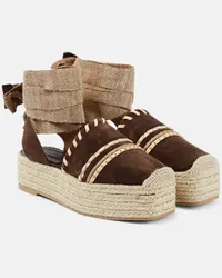 Ulla Johnson Espadrillas in suede con platform Marrone