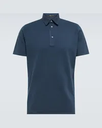 Loro Piana Polo in cotone piqué Blu