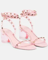 Valentino Garavani Sandali Rockstud in pelle e PVC Rosa