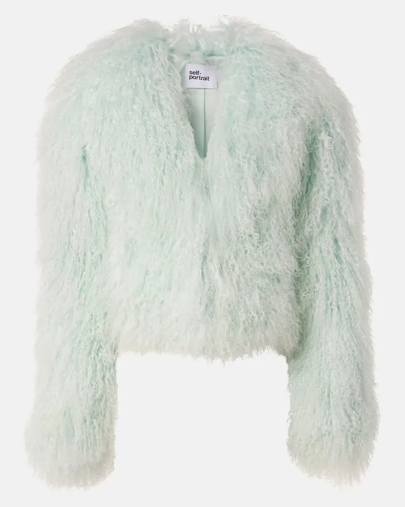 Self-Portrait Giacca in shearling Verde