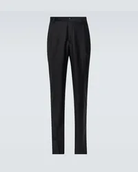 Giorgio Armani Pantaloni slim in lana e cashmere Nero