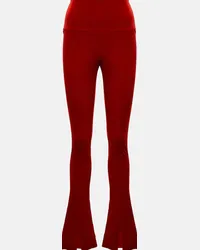 Norma Kamali Leggings flared in velluto Rosso