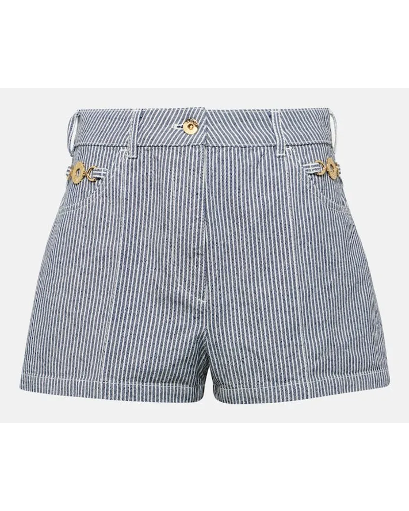 Patou Shorts di jeans a vita alta Blu