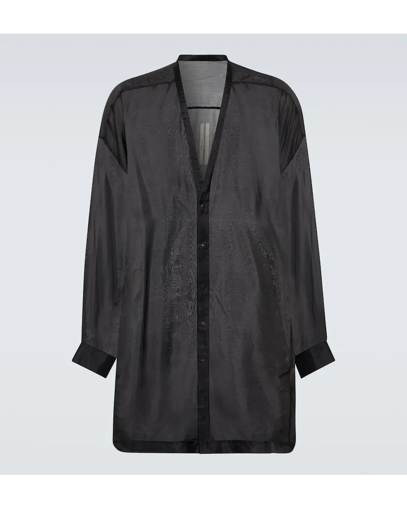 Rick Owens Camicia Larry in seta Nero