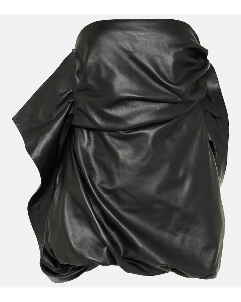 ATTICO Miniabito a fascia in pelle Nero