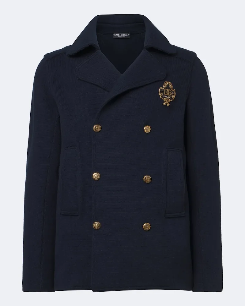 Dolce & Gabbana Blazer DG in maglia di cotone Blu