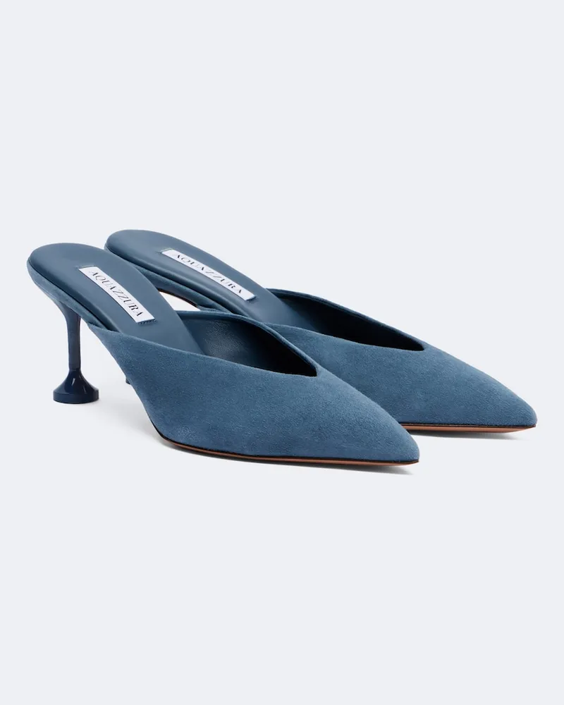 Aquazzura Mules Bisous in suede Blu