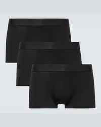 Sunspel Set di 3 boxer in misto cotone Nero