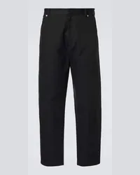 Prada Pantaloni cropped in cotone Nero