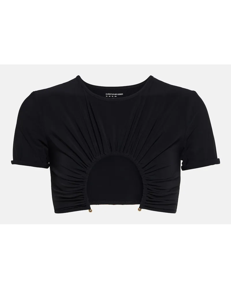 Christopher Esber Top bikini con cut-out Nero