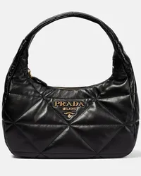 Prada Borsa a spalla trapuntata in pelle Nero