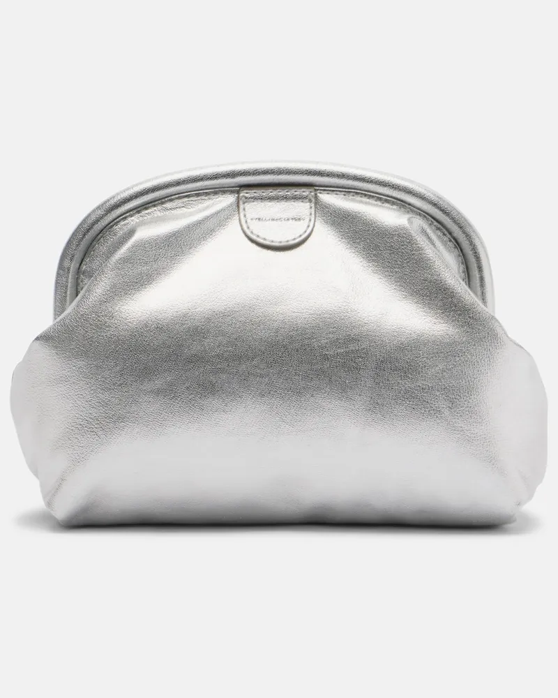 Stella McCartney Clutch Falabella metallizzata imbottita Argento
