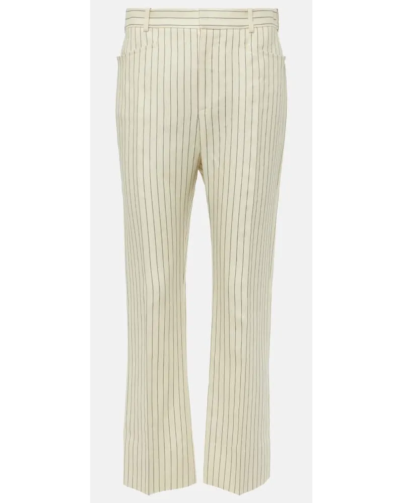 Tom Ford Pantaloni regular Wallis in lana e seta Bianco