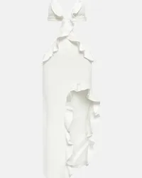 David Koma Abito midi asimmetrico con cut-out Bianco