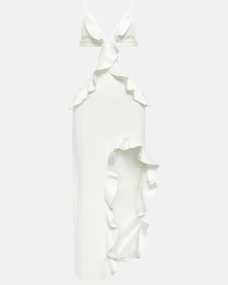 David Koma Abito midi asimmetrico con cut-out Bianco