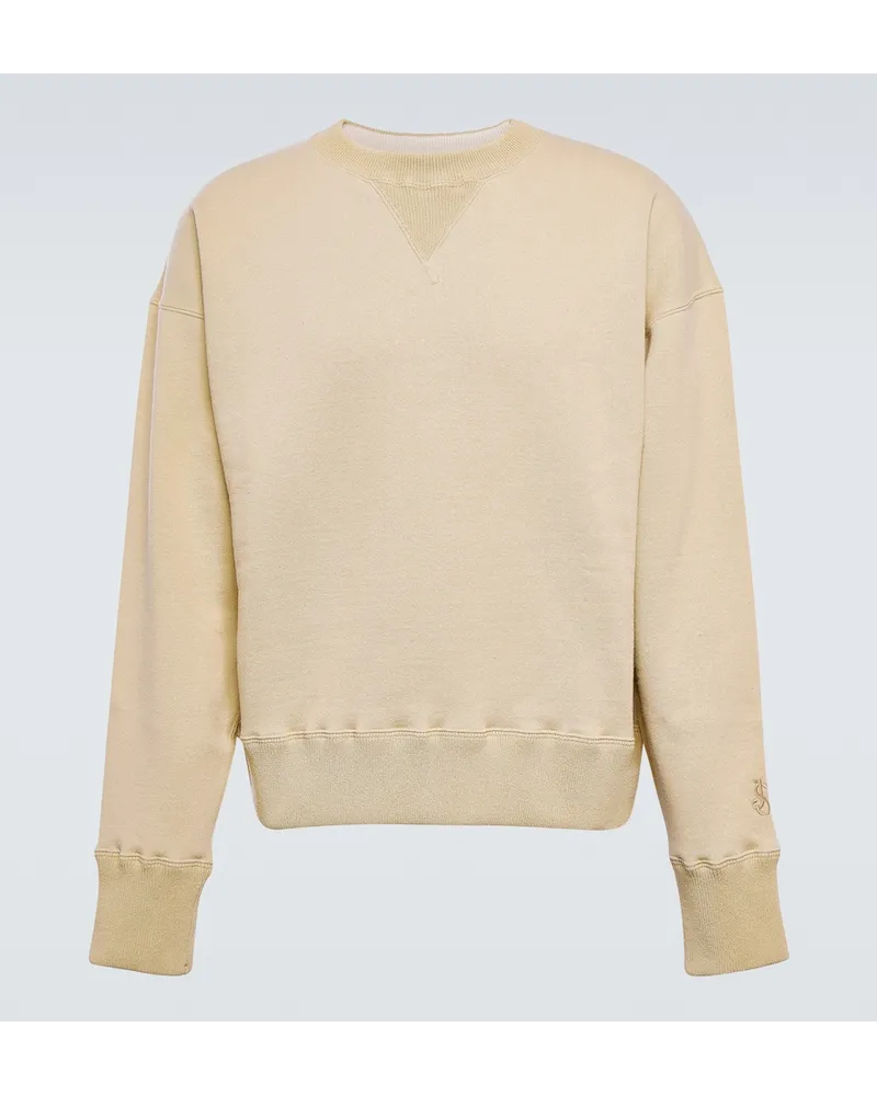 Jil Sander Felpa in cashmere e cotone Bianco