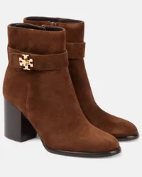 Tory Burch Stivaletti T Lock in suede Marrone