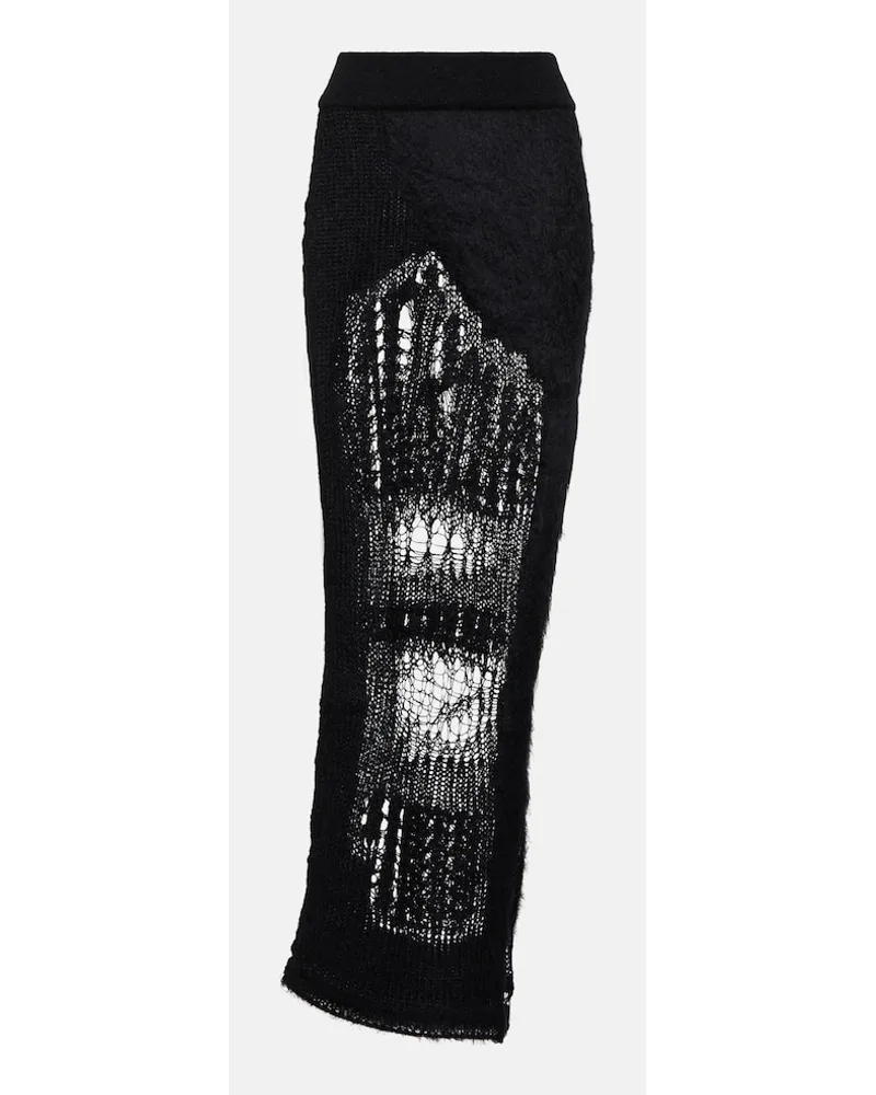 Rick Owens Gonna lunga in misto mohair Nero