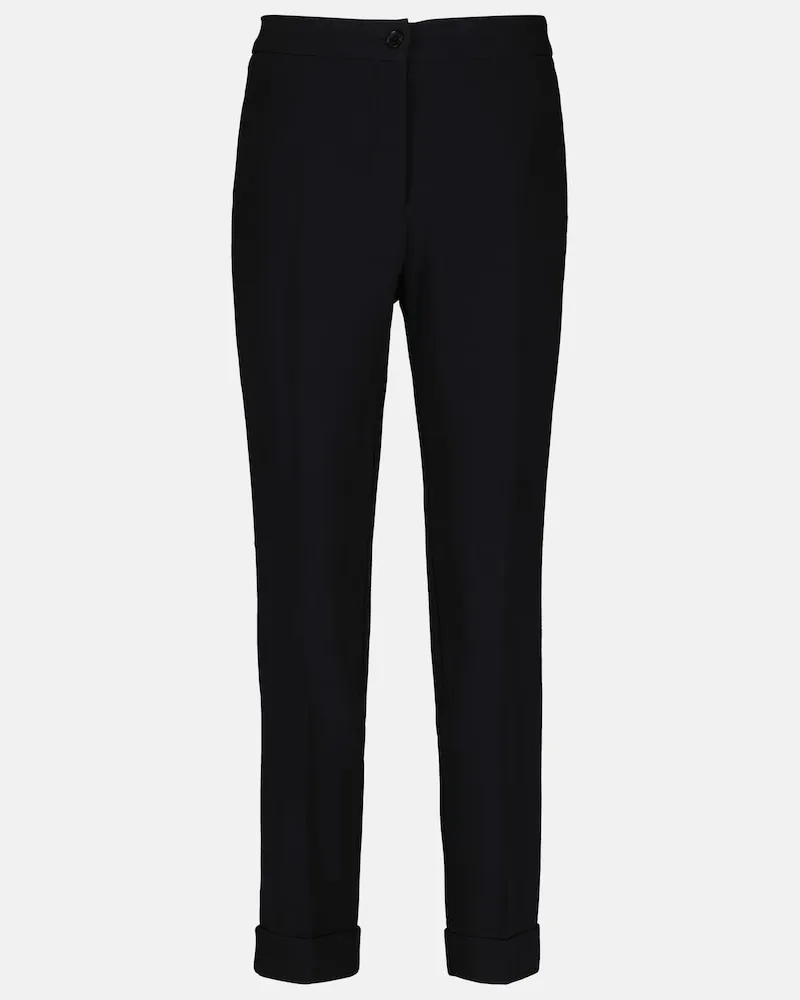 Etro Pantaloni slim a vita alta Nero