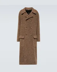 Dolce & Gabbana Cappotto doppiopetto in misto alpaca Marrone