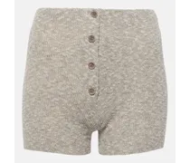 Shorts in maglia di lino e cotone
