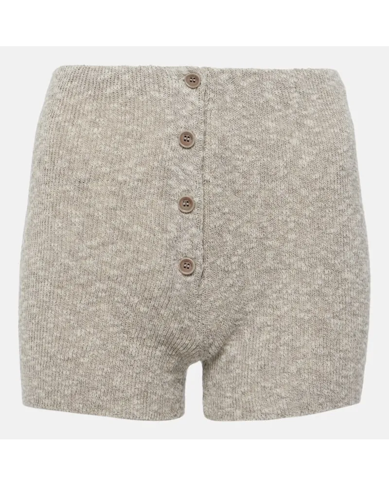 Magda Butrym Shorts in maglia di lino e cotone Grigio